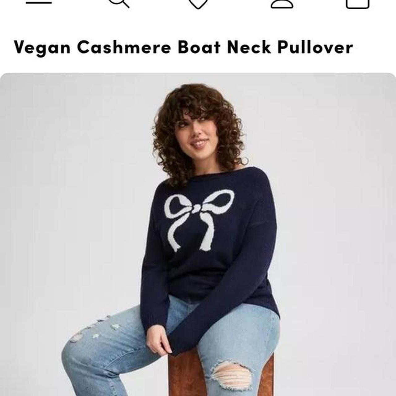 Torrid Navy Blue Vegan Cashmere Boat Neck Pullover Size 3